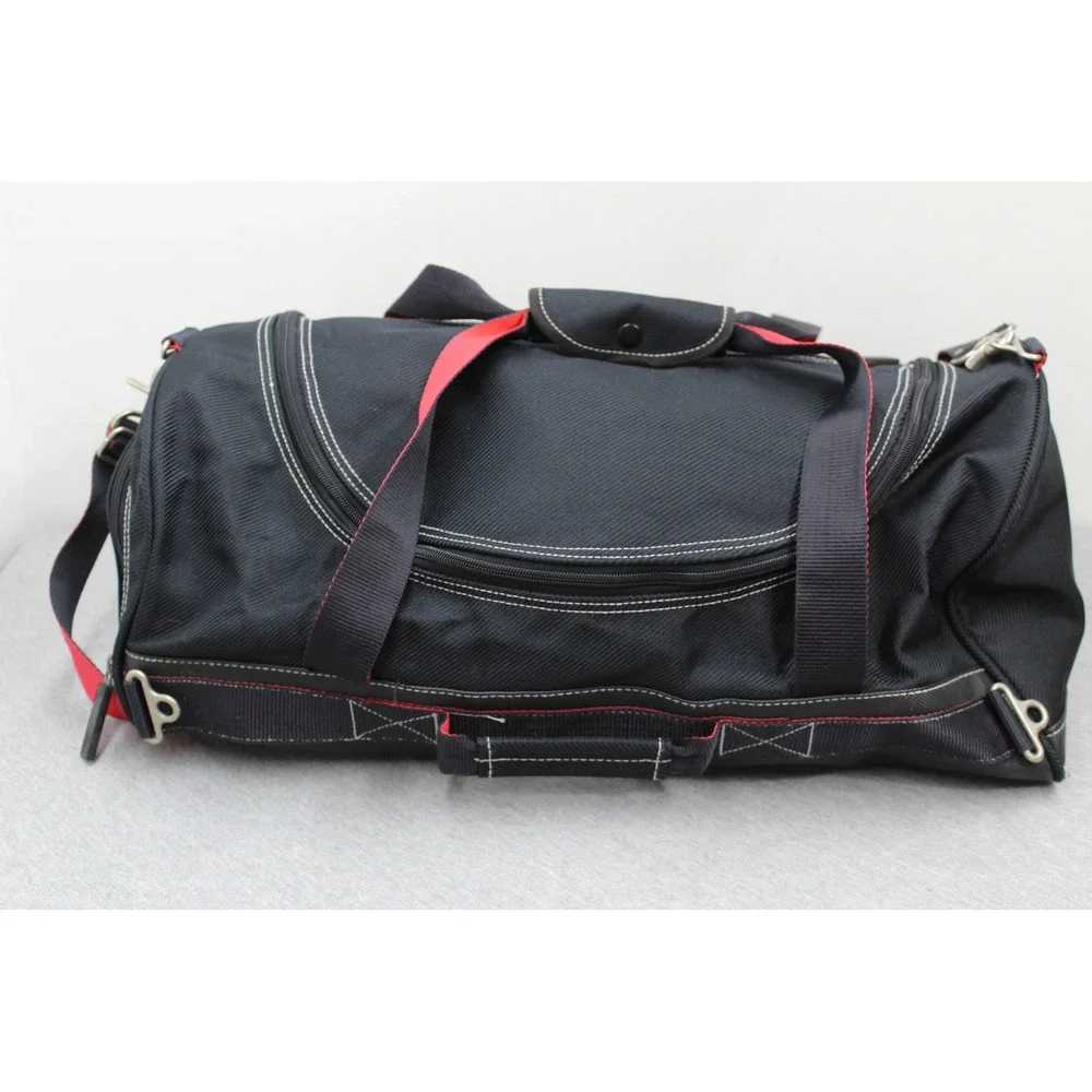 Marlboro Duffel Bag Lg Black Red Compass Travel Weekend Gym Sport Shoulder Bag